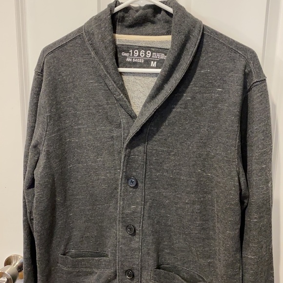 Gap Gray Marl Old Man Cardigan - Picture 2 of 10